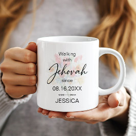 Walking with Jehovah Since Floral Baptism Mug Koffiemok