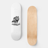Walking Wolf Illustration Skateboard (Recto)