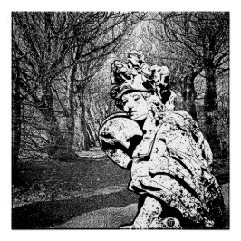 Walküre - Skulptur mit Baum-Arkade Perfect Poster