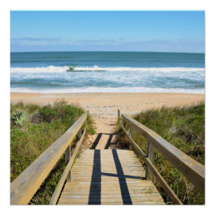 Walkway naar de strand perfect poster