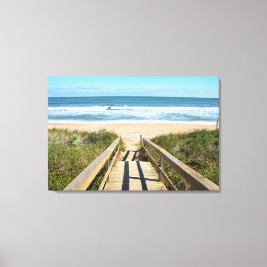 Walkway naar het strand canvas afdruk (Voorkant)