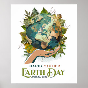 Wall Art voor Happy Earth Day op 22 april Poster