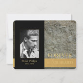 Wall Black Photo Memorial Service Inv Kaart (Voorkant)