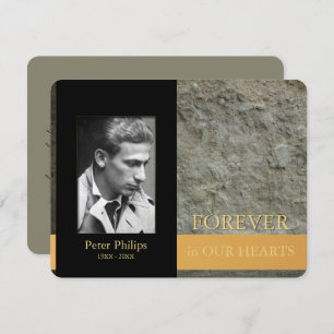 Wall Black Photo Memorial Service Inv Kaart