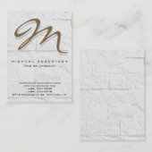 Wall Brick Pattern Bruin Monogram Visitekaartje (Voorkant / Achterkant)