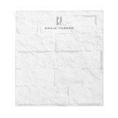 Wall Bricks Modern Monogram Professional Plain Notitieblok (Voorkant)