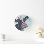 Wall Clock - 0254 Irish Friesian Koe Ronde Klok (Huis)