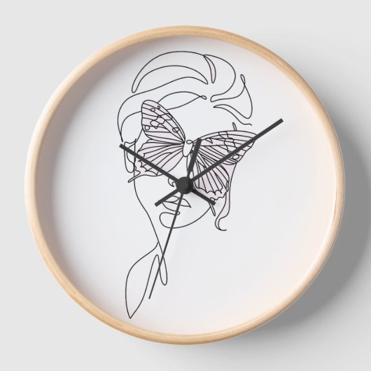 Wall Clock, 10" Round Natural Wood Frame (Voorkant)