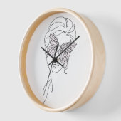 Wall Clock, 10" Round Natural Wood Frame (Hoek)