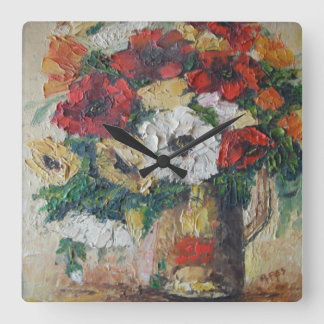 Wall Clock Ann Hayes Painting Mix Delight Vierkante Klok