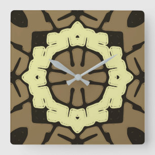 Wall Clock, Een schattig veelkleurig klassiek ontw Vierkante Klok