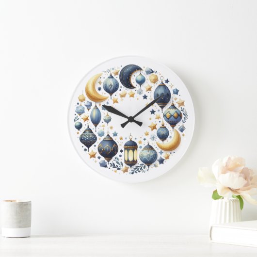 Wall Clock-Eid Mubarak Wreath Wall Clock Grote Klok (Huis)