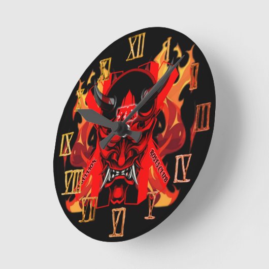 Wall Clock Evil Samurai Ronde Klok (Hoek)