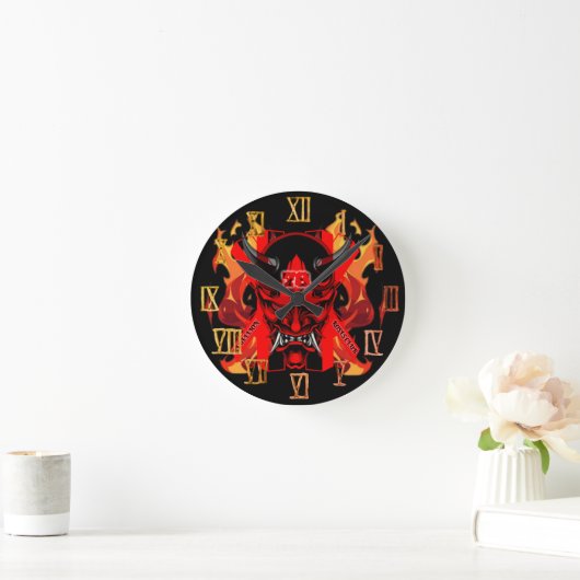 Wall Clock Evil Samurai  Ronde Klok (Huis)