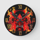 Wall Clock Evil Samurai  Ronde Klok (Voorkant)