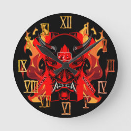 Wall Clock Evil Samurai  Ronde Klok