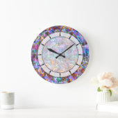 Wall Clock Floral Abstract Glas in lood Grote Klok (Huis)