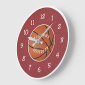 Wall Clock for Basketball Fan personalize Grote Klok (Hoek)