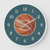 Wall Clock for Basketball Fan personalize Grote Klok (Voorkant)