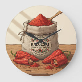 Wall Clock Hungarian Kalocsai Paprika Spice Art Grote Klok