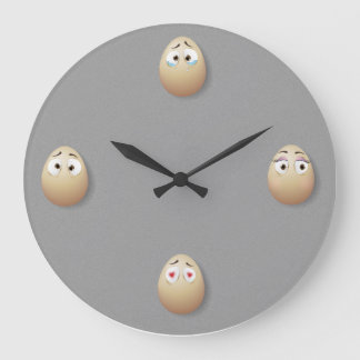 Wall Clock Kitchen eitjes decor grijs zwart Gift Grote Klok