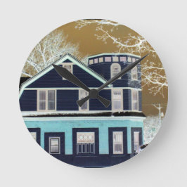 WALL CLOCK L@@K Retro OUD HUIS Ronde Klok