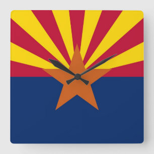 Wall Clock met vlag van Arizona State, VS Vierkante Klok