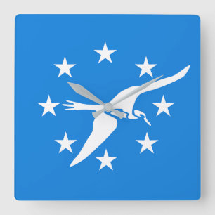 Wall Clock met vlag van Corpus Christi City, VS Vierkante Klok