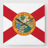 Wall Clock met vlag van Florida, VS