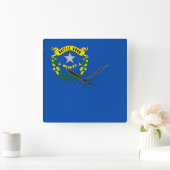 Wall Clock met vlag van Nevada, VS Vierkante Klok (Huis)