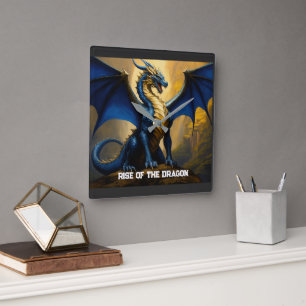 Wall Clock: Opkomst van de draak Vierkante Klok