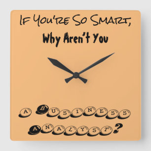 Wall Clock Smart Business Analyst Vierkante Klok