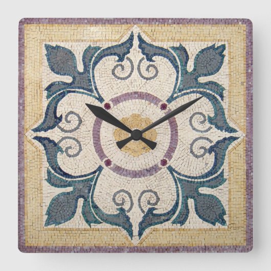 Wall Clock - Square Tile Design Vierkante Klok (Voorkant)