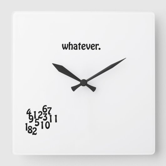 Wall Clock wat dan ook. Vierkante Klok (Voorkant)
