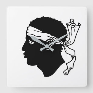 Wall Clock with Flag of Corsica Vierkante Klok