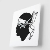 Wall Clock with Flag of Corsica Vierkante Klok (Hoek)