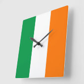 Wall Clock with Flag of Ireland Vierkante Klok (Hoek)
