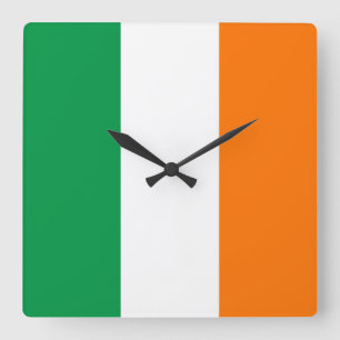 Wall Clock with Flag of Ireland Vierkante Klok