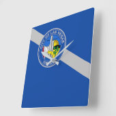 Wall Clock with Flag of Las Vegas City, VS Vierkante Klok (Hoek)