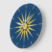 Wall Clock with flag of Macedonia, Greece Grote Klok (Hoek)
