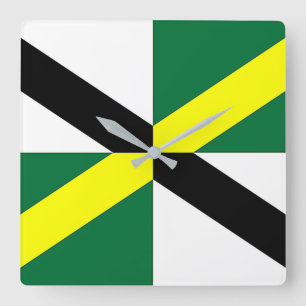 Wall Clock with Flag of Monterey, VS Vierkante Klok