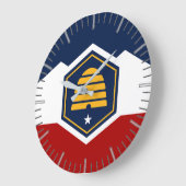 Wall Clock with Flag of Utah, USA Grote Klok (Hoek)