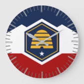 Wall Clock with Flag of Utah, USA Grote Klok (Voorkant)