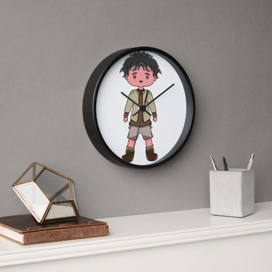 Wall Clock with illustration character cartoon (Kantoor)