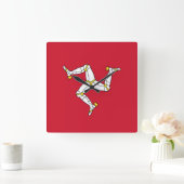 Wall Clock with Isle of Man Flag, Verenigd Koninkr Vierkante Klok (Huis)