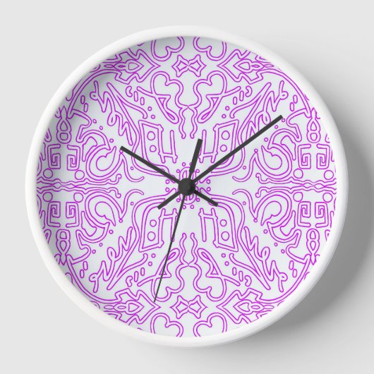 Wall Clock with Soft Pink Dream Mandala pattern (Voorkant)