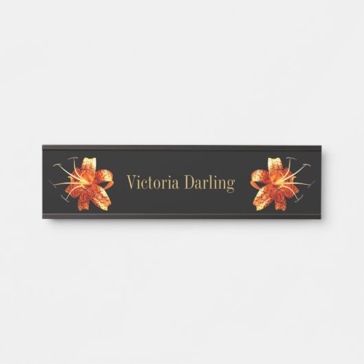 Wall Desk Hanging Name Bord Tiger Lilies Deurbordje (Voorkant)