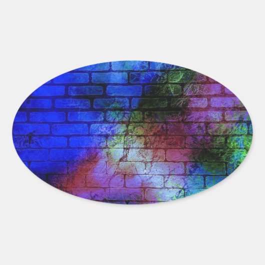 Wall Graffiti Ovale Sticker (Voorkant)