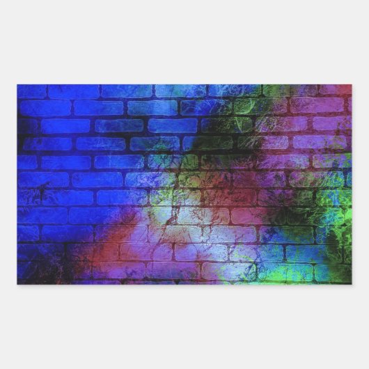 Wall Graffiti Rechthoekige Sticker (Voorkant)