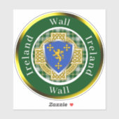 Wall Irish Shield/Celtic Cross Personalized Sticker (Vel)